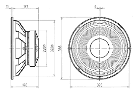 BEYMA 15G450/N-15" PRO HIGH POWER WOOFER&nbsp;Mounting Dimensions