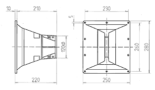 Beyma TD235 Horn Dimensions