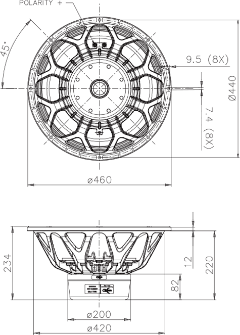 Faital Pro 18XL1700 Drawing