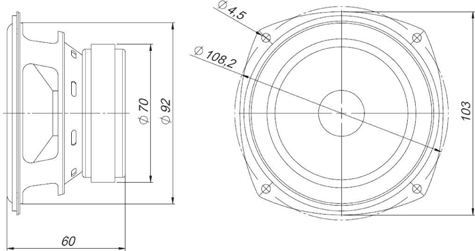 Beyma 4FR40 Dimensions