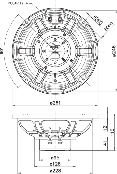 Faital Pro 10PR320 Dimensions