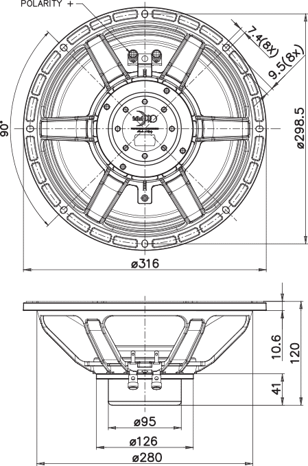 Faital Pro 12PR320 Drawing