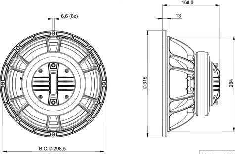 B&C 12FHX76 Drawing