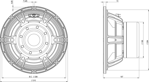 B&C 12SW115-8 Drawing