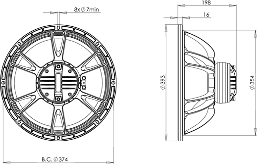 B&C 15CXN76 Drawing