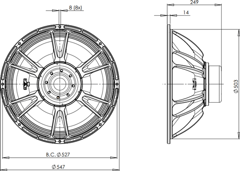 B&C 21SW115 Drawing