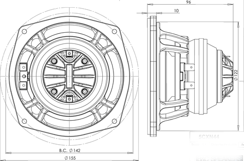 B&C 5CXN44 Drawing