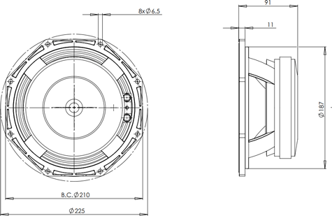 B&C 8PE21 Mounting