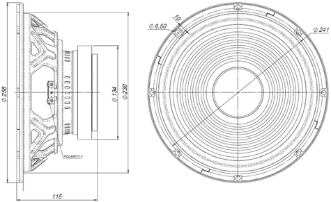 Beyma 10CMV2 Dimensions