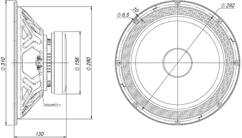 Beyma 12CMV2 Dimensions