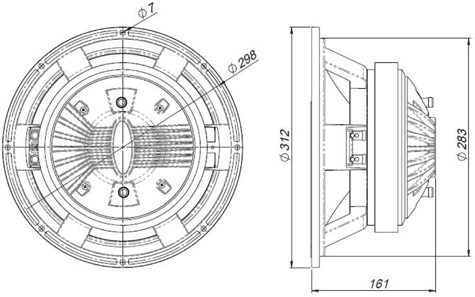 Beyma 12CXA400Fe Dimensions