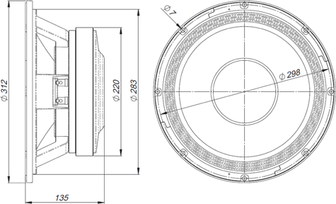 Beyma 12P80FeV2 Dimension