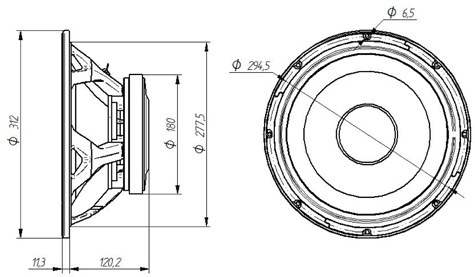 Beyma 12WR400 Dimensions