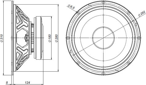 Beyma 12WRS400 Drawing