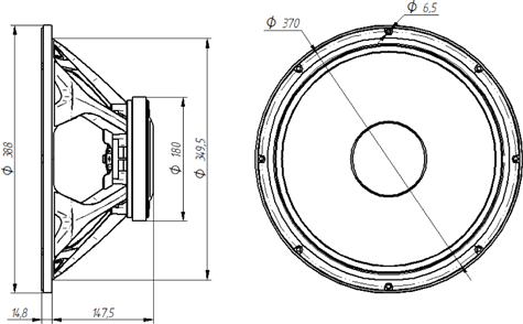 Beyma 15WR400 Dimensions