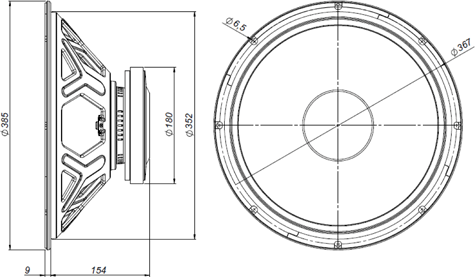 Beyma 15WRS400 Dimensions