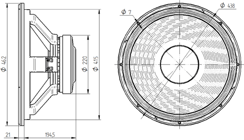 Beyma 18PWB1000Fe Drawing