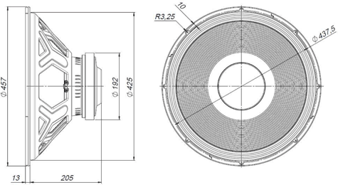 Beyma 18WRS600 Dimensions