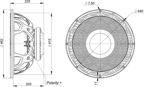 Beyma 18LEX1200Fe Drawing