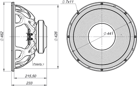 Beyma 18LEX1600Fe Drawing