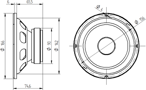 Beyma 6B30P Dimernsions