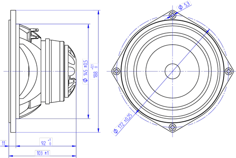 Beyma 6CX200Nd/N Dimension