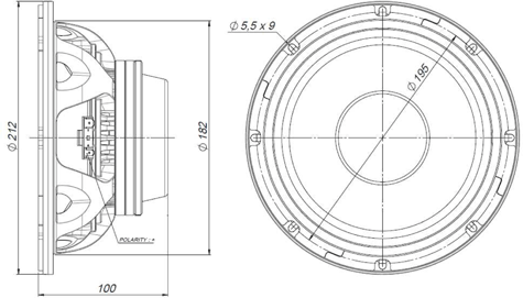 Beyma 8MC500N Dimension