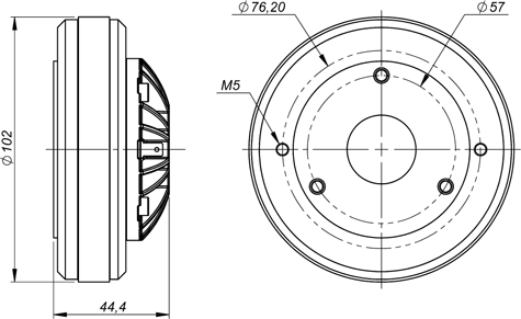 Beyma CD-151FePT Dimensions