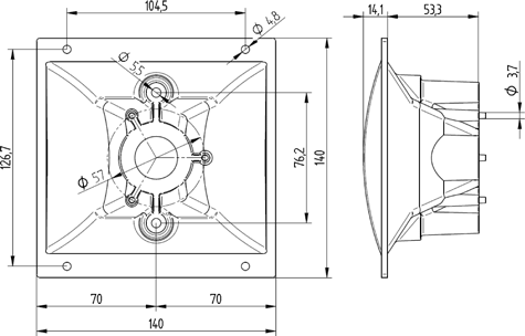 Beyma TD-8060 Dimensions