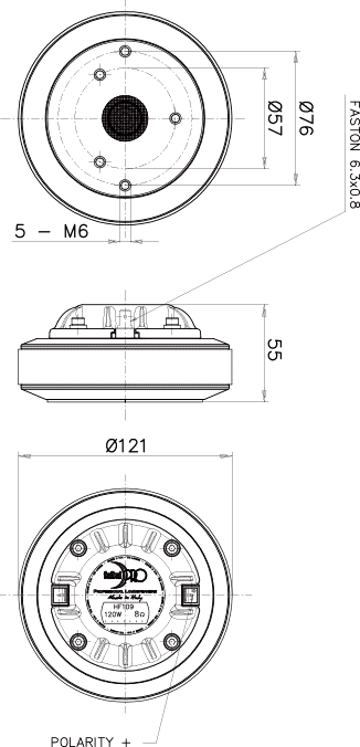 Faital Pro HF109 Drawing