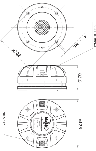 Faital Pro HF146 Dimensions