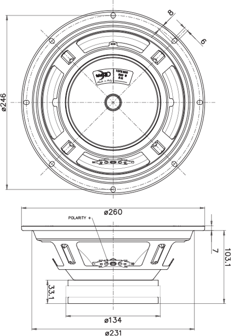 Faital Pro 10FE300 Drawing