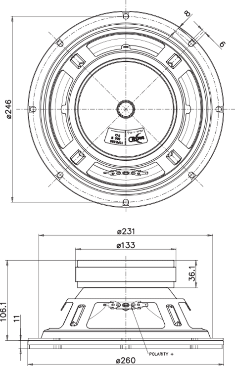 Faital Pro 10FE330 Drawing