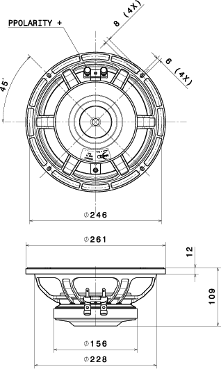 Faital Pro 10PR310 Dimension