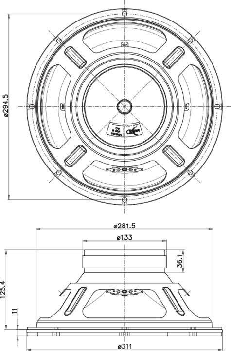 Faital Pro 12FE330 Drawing