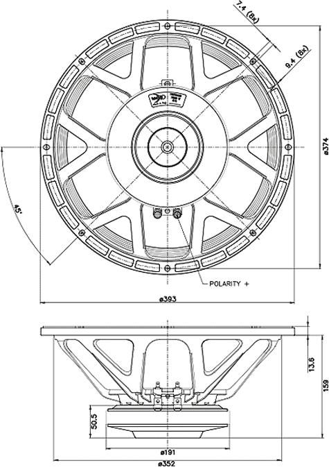 Faital Pro 15PR450 Drawing
