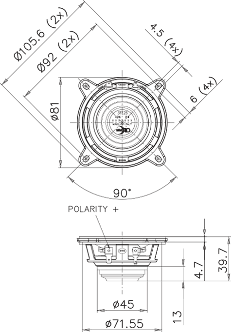 Faital Pro 3FE26 Drawing