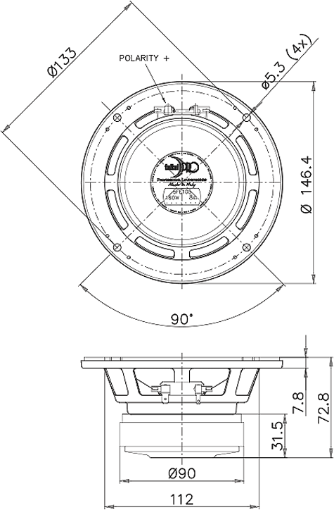Faital Pro 5FE105 Drawing