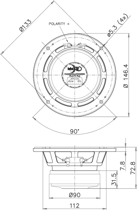 Faital Pro 5FE125 Drawing