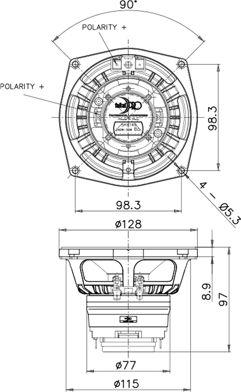 Faital Pro 5HX140 Drawing