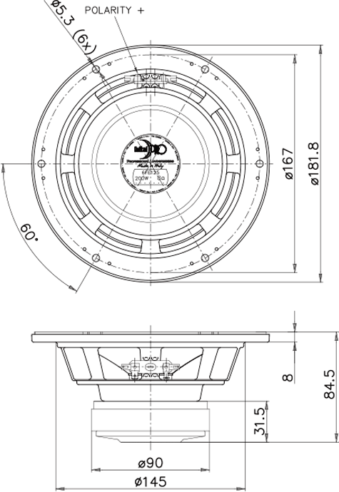 Faital Pro 6FE125 Drawing