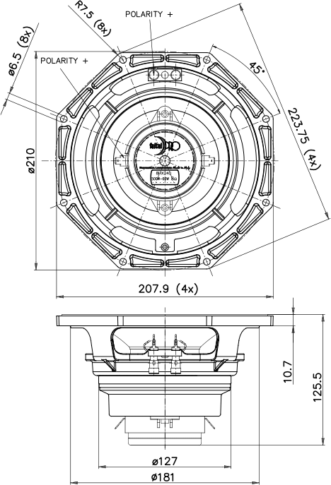 Faital Pro 8HX240 Drawing