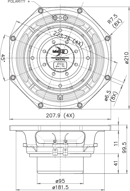 Faital Pro 8PR320 Drawing
