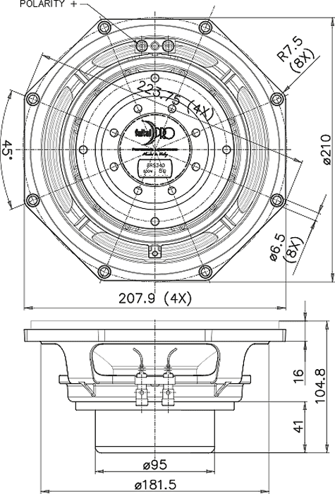 Faital Pro 8RS340 Drawing