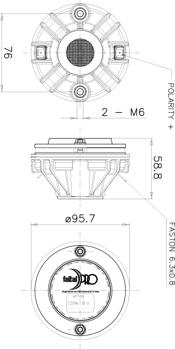 Faital Pro HF106 Drawing