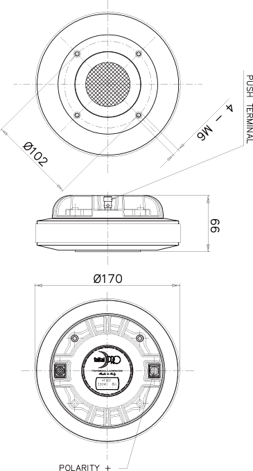 Faital Pro HF201 Dimensions