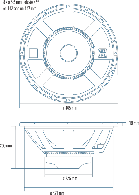 Diameter speaker store 18 inch